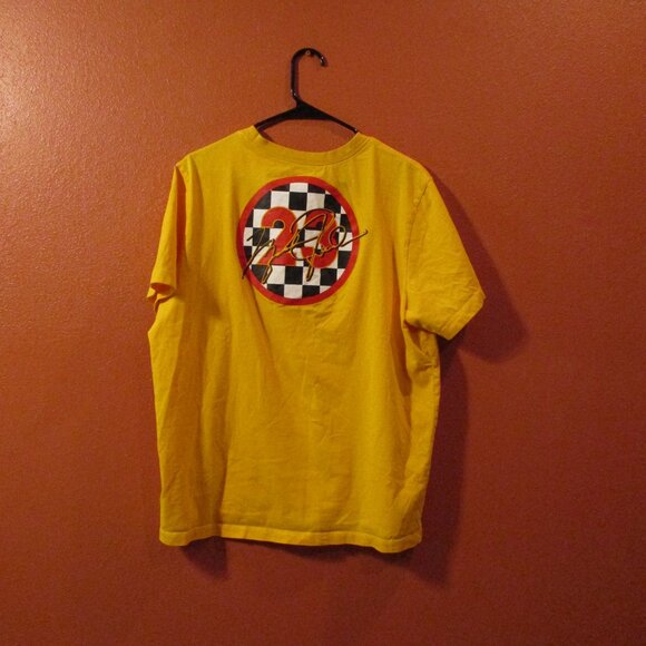 Jordan Men X Large Yellow Red Black White Graphic Airman Short Sleeve Shirt - Picture 3 of 6